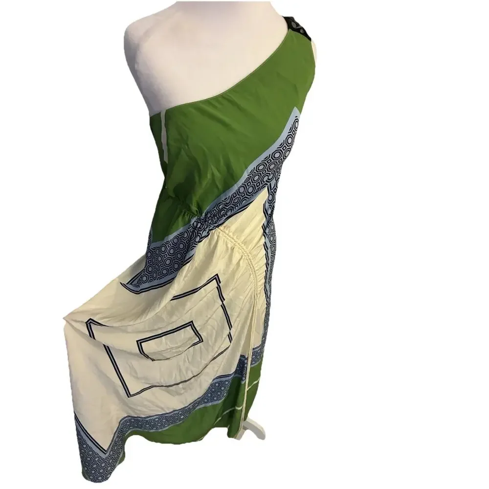 Tory burch sloane Silk Maxi Dress 2 Square Scarf Asymmetrical Fairy Luxury $798